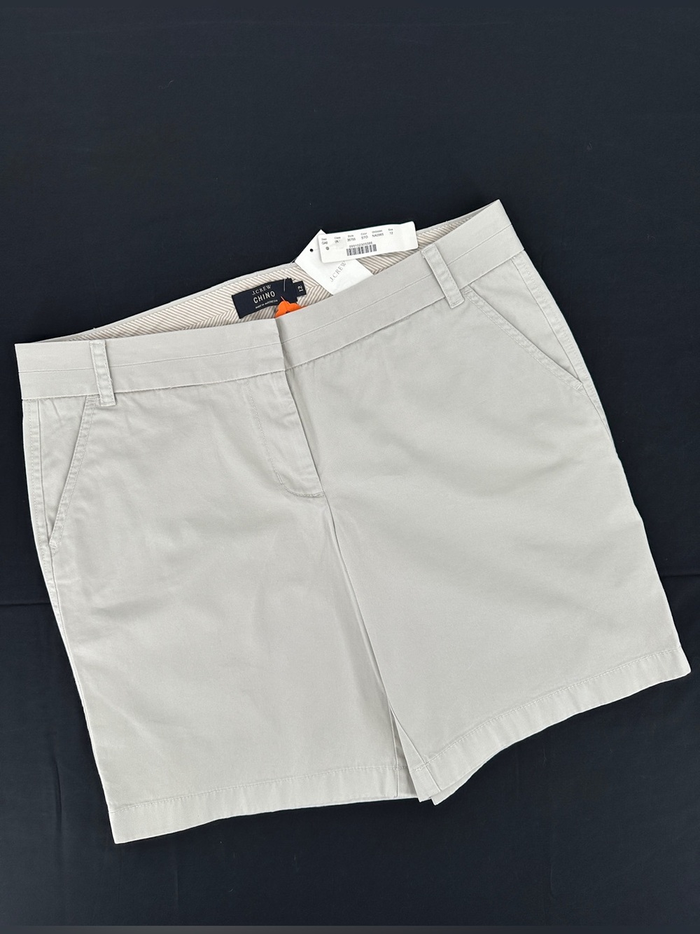 J.Crew Chino Shorts NWT Light Stone Size 12 Classic Cotton - Picture 3 of 10